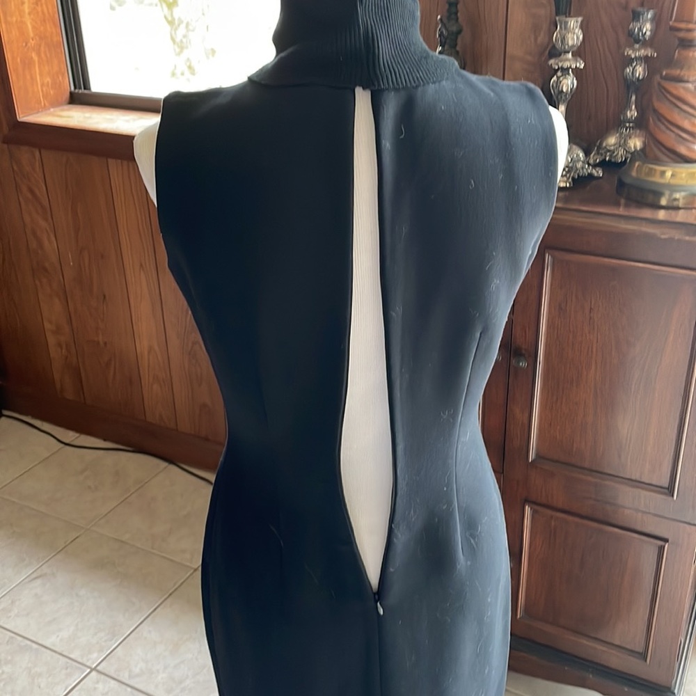 PERFECT DRESS! Ribbed neck, fully lined w small slit in back - Picture 7 of 8
